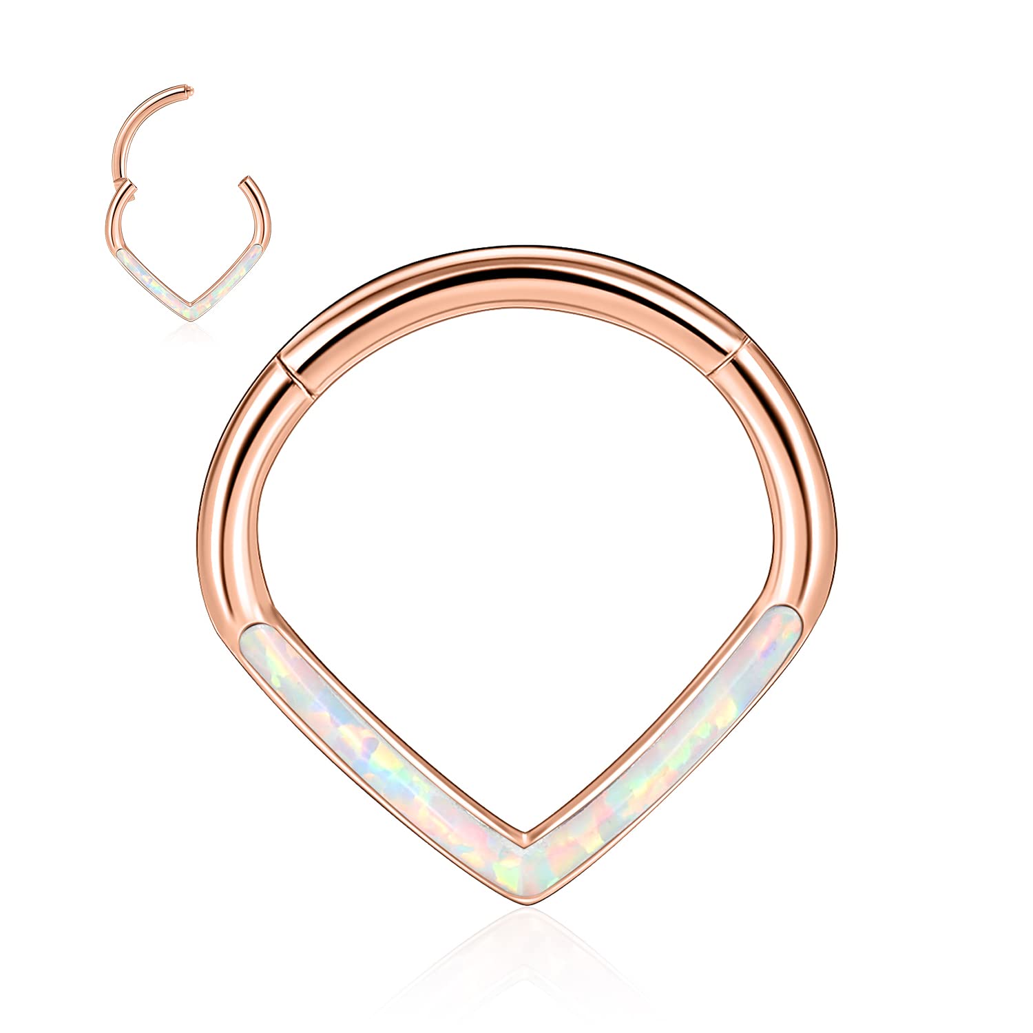 hengkaixuan Teardrop Daith Earrings Septum Jewellery Nose Hoop Ring Surgical Steel Daith Rook Tragus Piercing Jewellery Septum Clicker Ring Small Hoop Earring — view 67