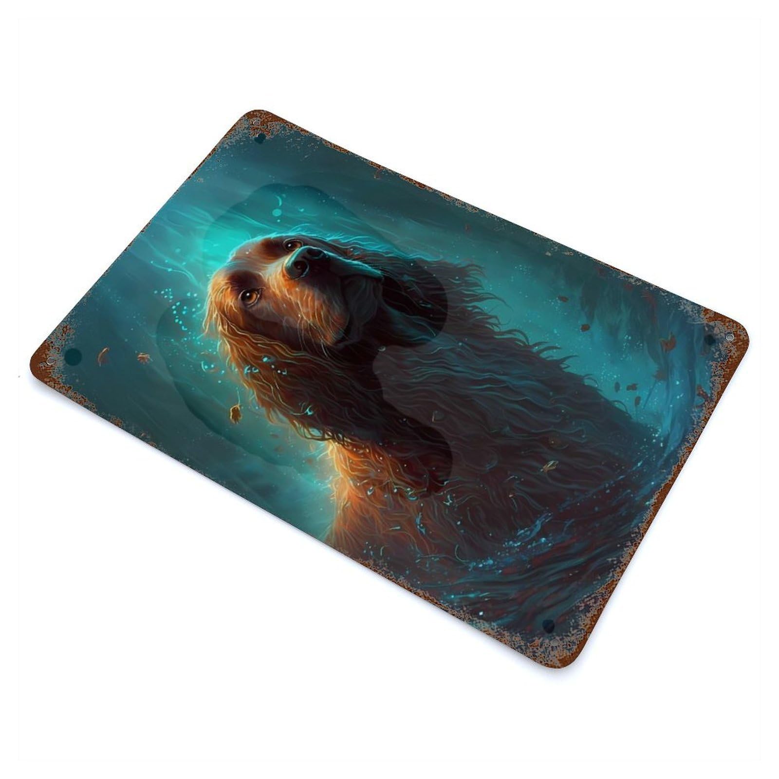 Irish Setter Dog 11.8"x7.9" Rustic Tin Plaque, Novelty Wall Decor for Living Room, Hallway And Home Decor