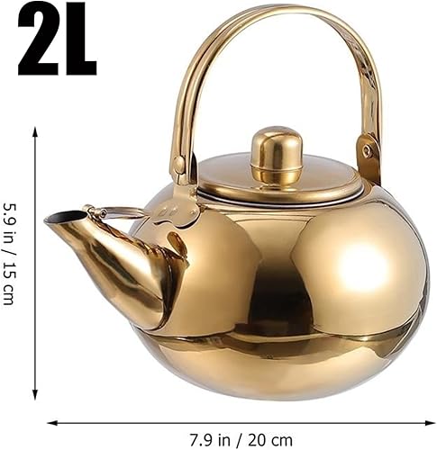 Miniatura 5 de Tetera con infusor de estufa de acero inoxidable de gran capacidad, contenedor de tetera de acero inoxidable, filtro de tetera de café, contenedor