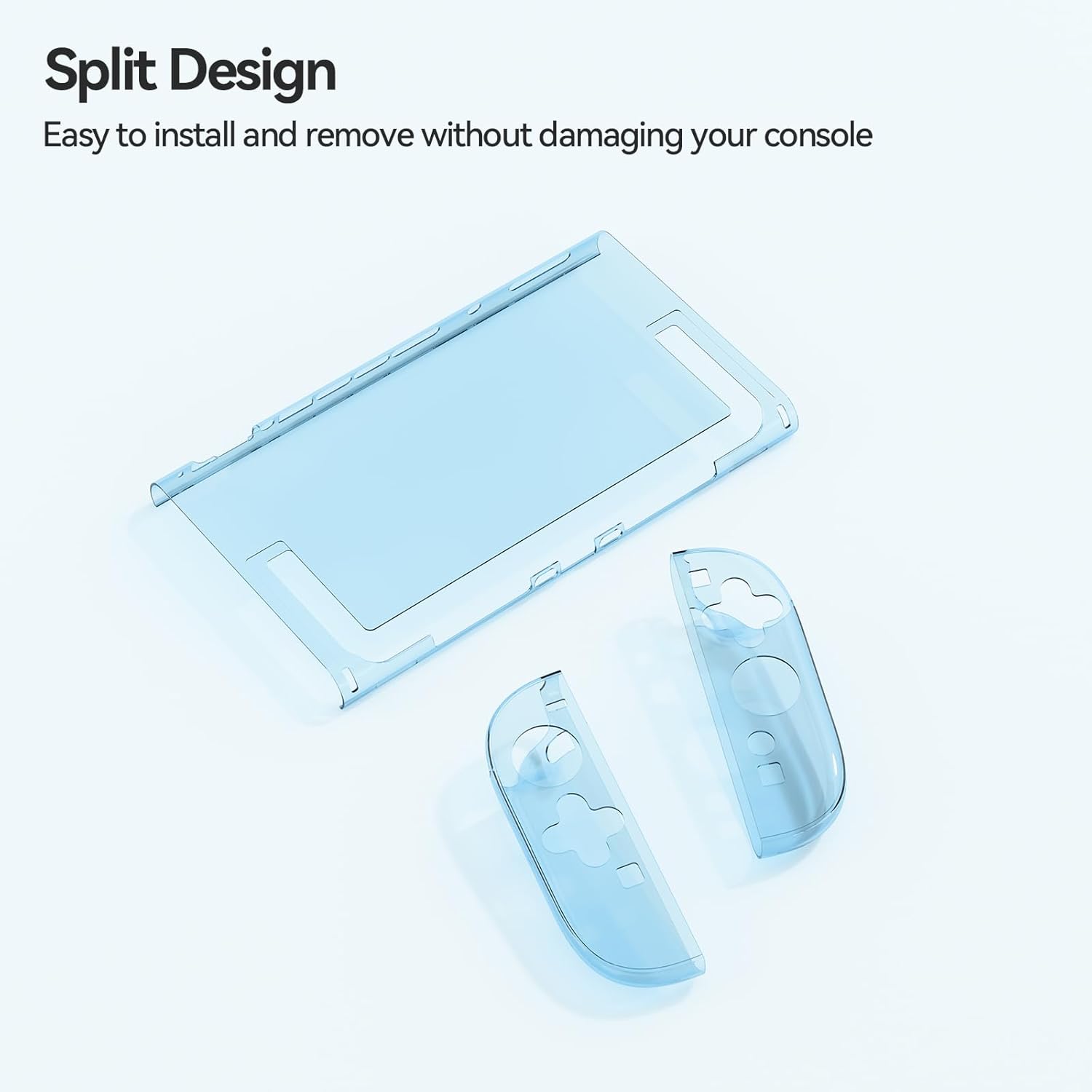 GeekShare Hard Case Compatible with Nintendo Switch 2 (2025), Anti-Scratch Dockable Protective Cover for Switch 2 with Detachable Joy Con (Crystal Blue) - Image 4