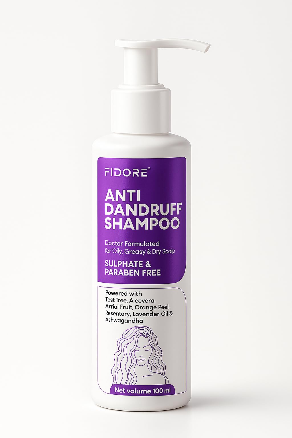 FIDORE® Anti Dandruff Shampoo | Reduces Up to 100% Dandruff and Strengthens Hair | Dermatologist Approved Shampoo For Dandruff | For Men and Women (Pack of 1)