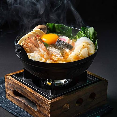 Miniatura 8 de Happyyami Sukiyaki - Utensilios de cocina antiadherentes Sukiyaki Pot Queso Fondue Japonés Hot Pot Old Shabu Pot Cacerola al aire libre Salsa de