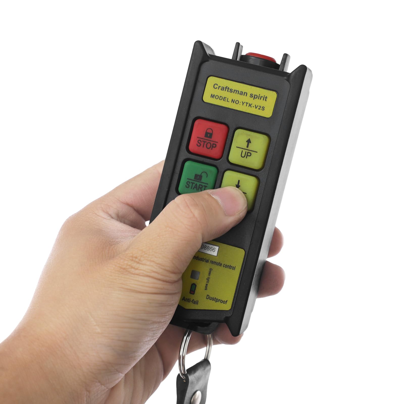 Paranco a catena, 1000 kg, cavo elettrico 1300 W, altezza di sollevamento 6 m, telecomando senza fili, protezione IP40, per officina e industria (bianco, arancione)