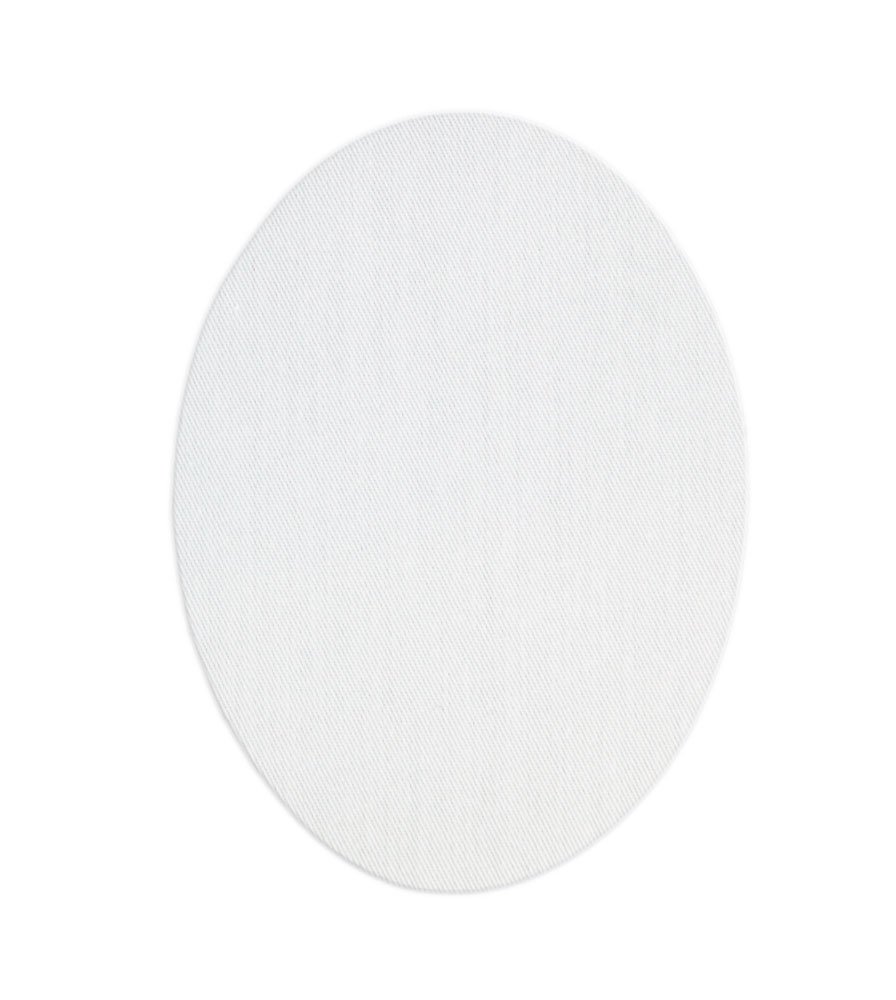 24 White Iron-on Knee Patches. Elbow Patches to Protect Your Clothes and Repair Trousers, Jackets, Jumpers, Shirts. 10.5 × 8 cm