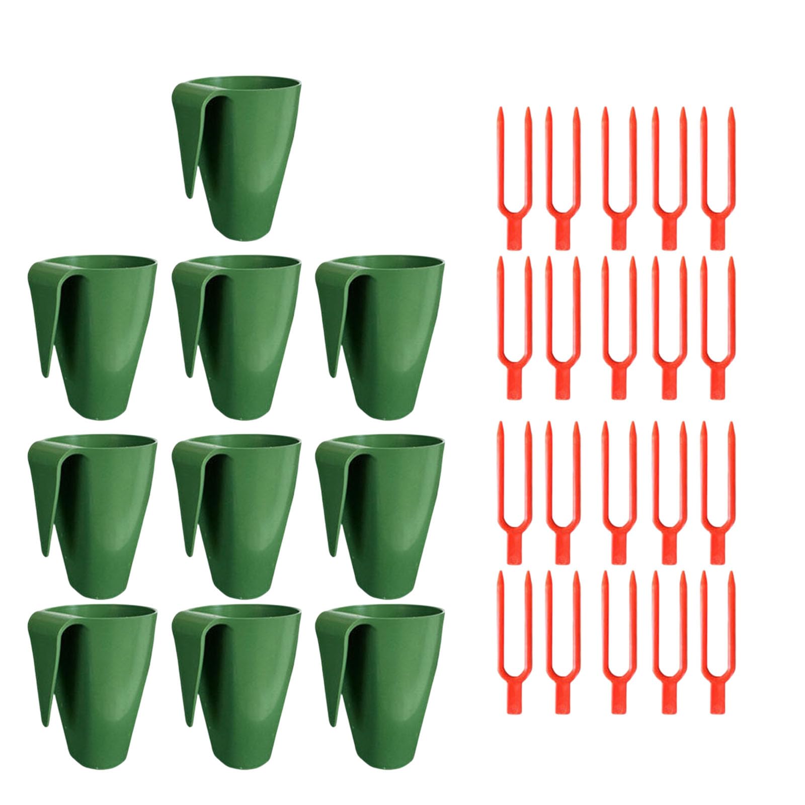 Strawberry Root Propagation Kit with Forks, Side‑Hanging Breathable Seedling Pots, Strawberry Propagation Cups, Multifunctional Plant Kit for Indoor Outdoor Transplanting Gardening