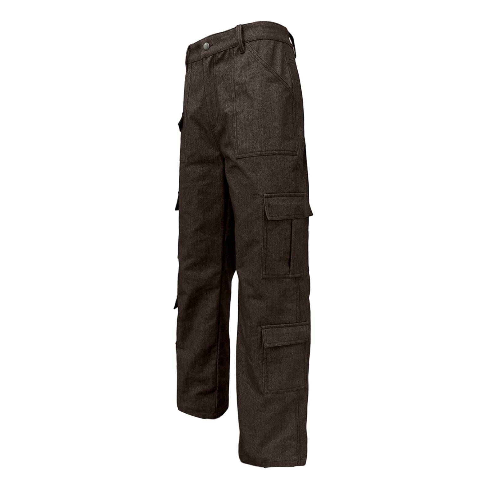 WWricotta Pantalones Casuales Mezclilla Color Liso Bolsillos, Pierna Recta, cómodos día a día, Mujer, Cintura Alta