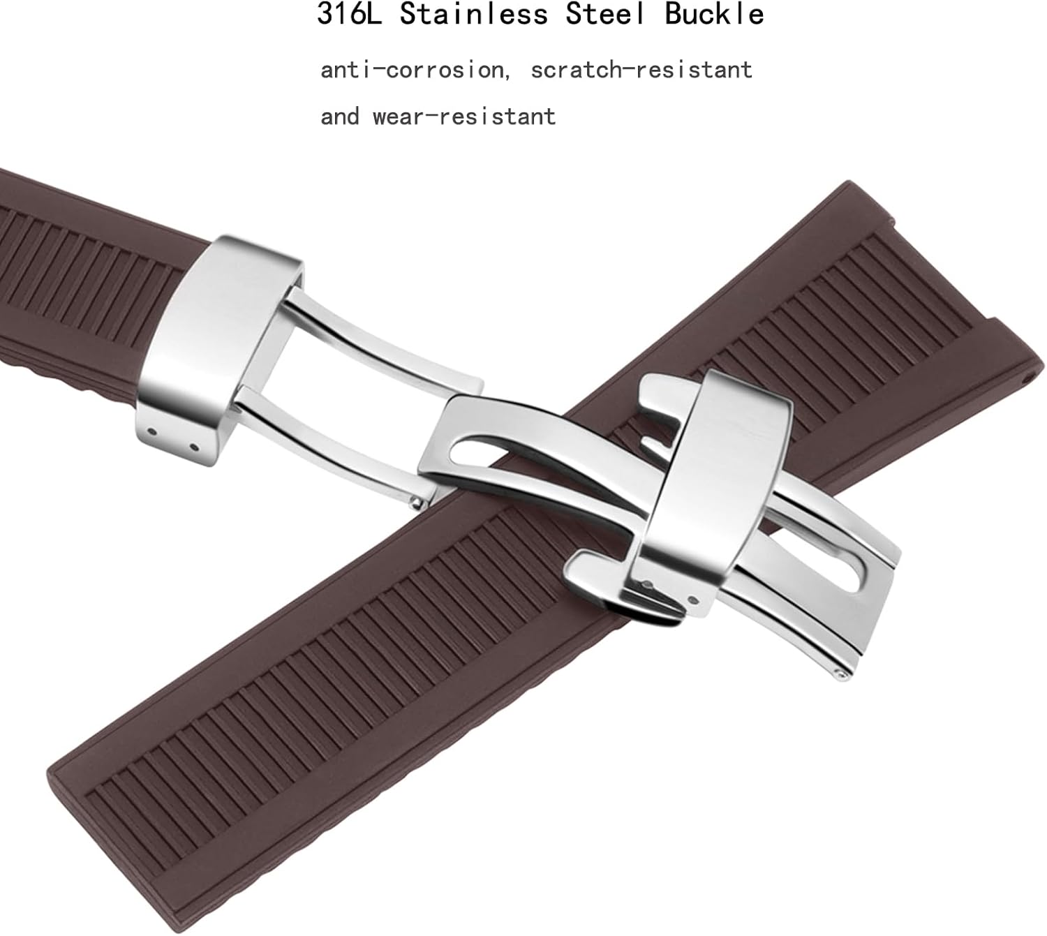 Watch Band Compatible with Patek Philippe Nautilus 5711 5712 5712G 5726 5980, Soft Silicone Rubber Replacement Wrist Strap for Patek Philippe Nautilus Watch Straps