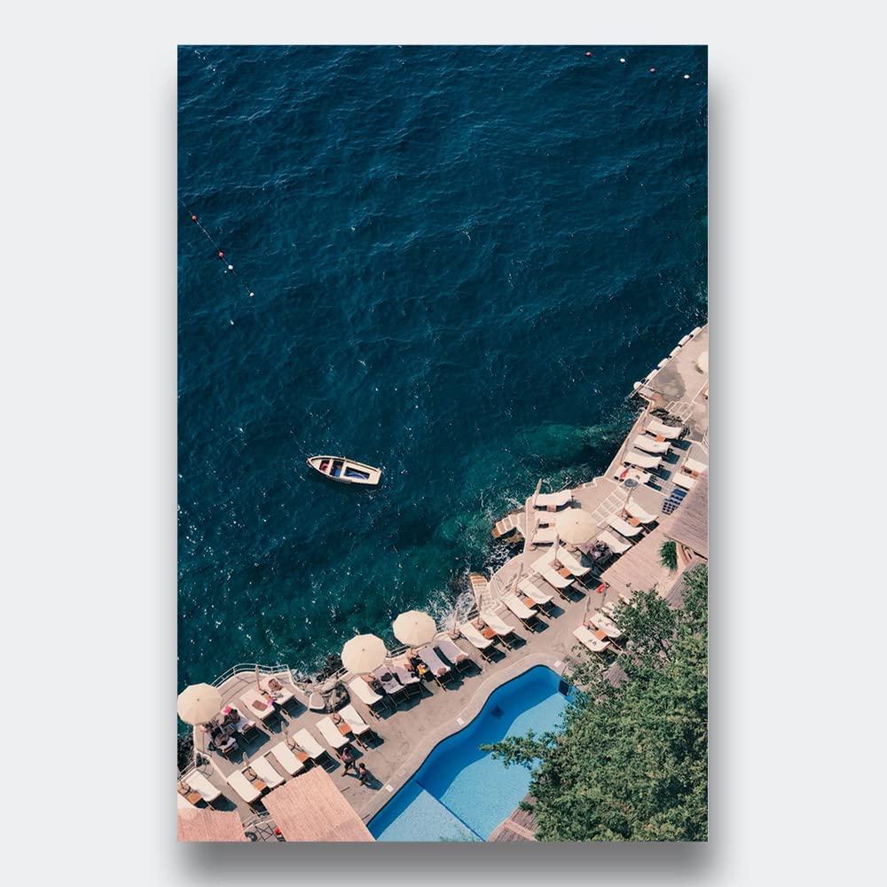 XtremeSkins Designs Print Wooden Framed Canvas Wall Art Decoration Poster (10x14 Inch) - View From Hotel Santa Caterina