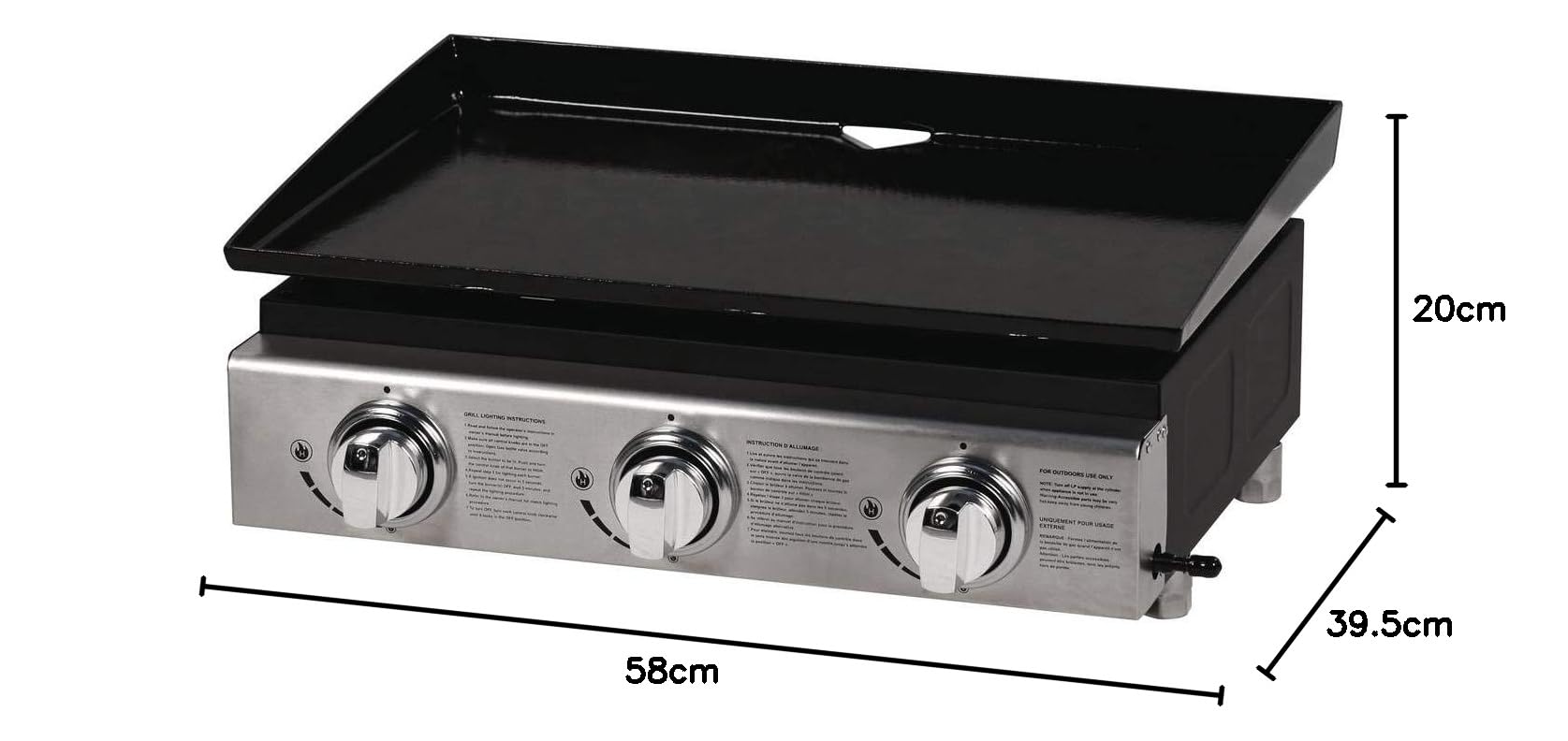 Habitat et Jardin Plancha Presto 3-3 quemadores - 9.7kW - Gris