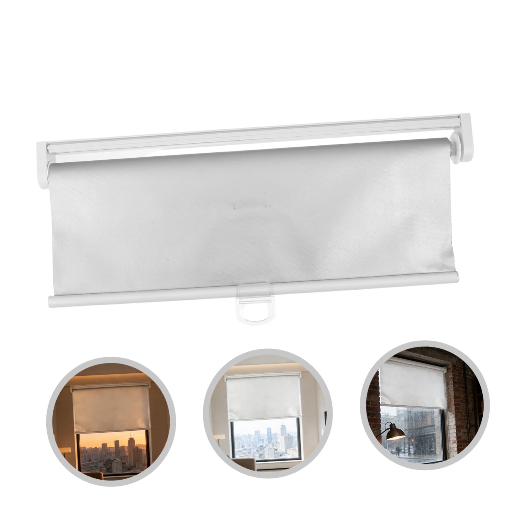 Tenda Rullo Oscurante senza Cavo, Tenda Oscurante Rullo, in Poliestere e Metallo, Bianco, Protezione Uv, per Finestra e Porta, Casa e Home Office, e Animali Domestici