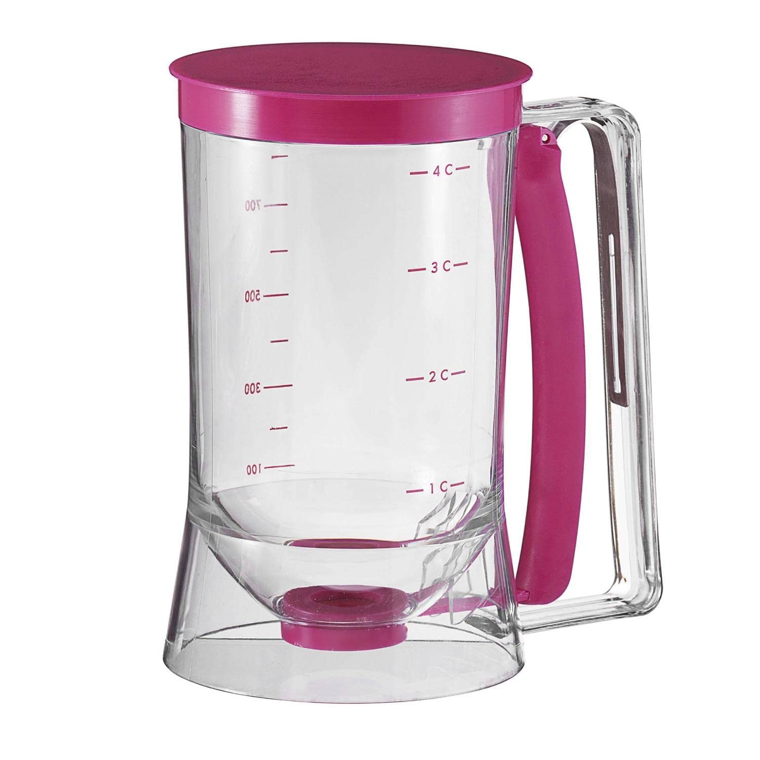 InnovaGoods - Dispensadora De Repostería 900 ml, Sistema Antigoteo, Incluye Recetario, Transparente/Rosa, Plástico