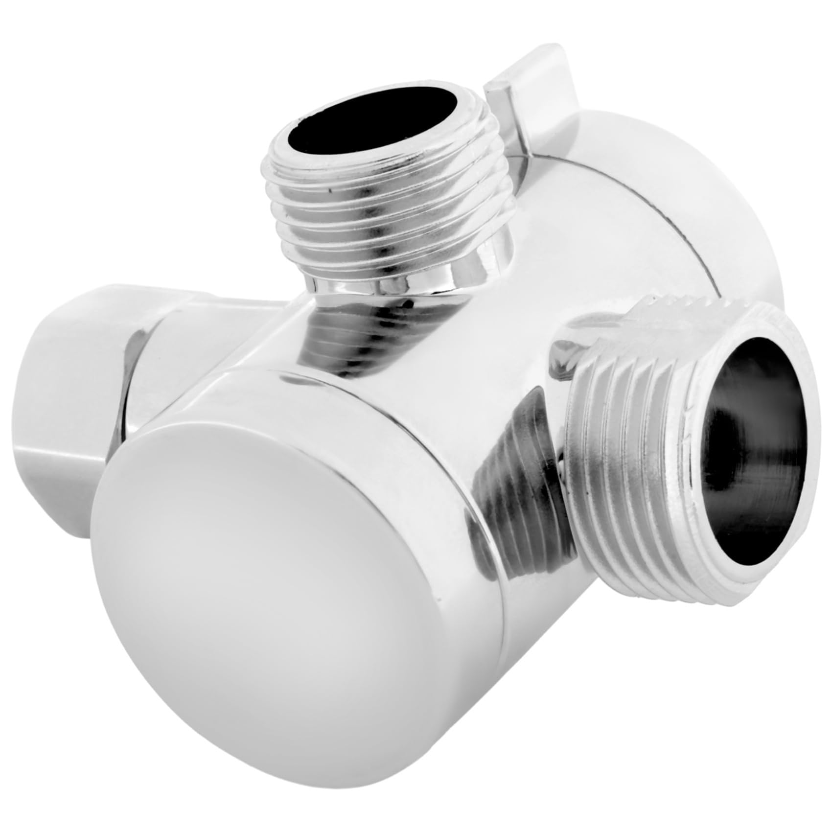 Littimoon ABS Chrome 3 Way Diverter Hose Fitting T Shape Adapter Connector for Angle Valve Hose Bath Shower Arm Toilet