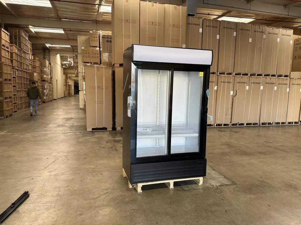 Commercial Refrigerator Glass 2-Door Sliding Door Merchandiser Display Cooler Case Fridge NSF, Bottom-Mounted, 54 inches width, capacity 47 cuft 110V, Restaurant Kitchen CDM-49RS - Image 6