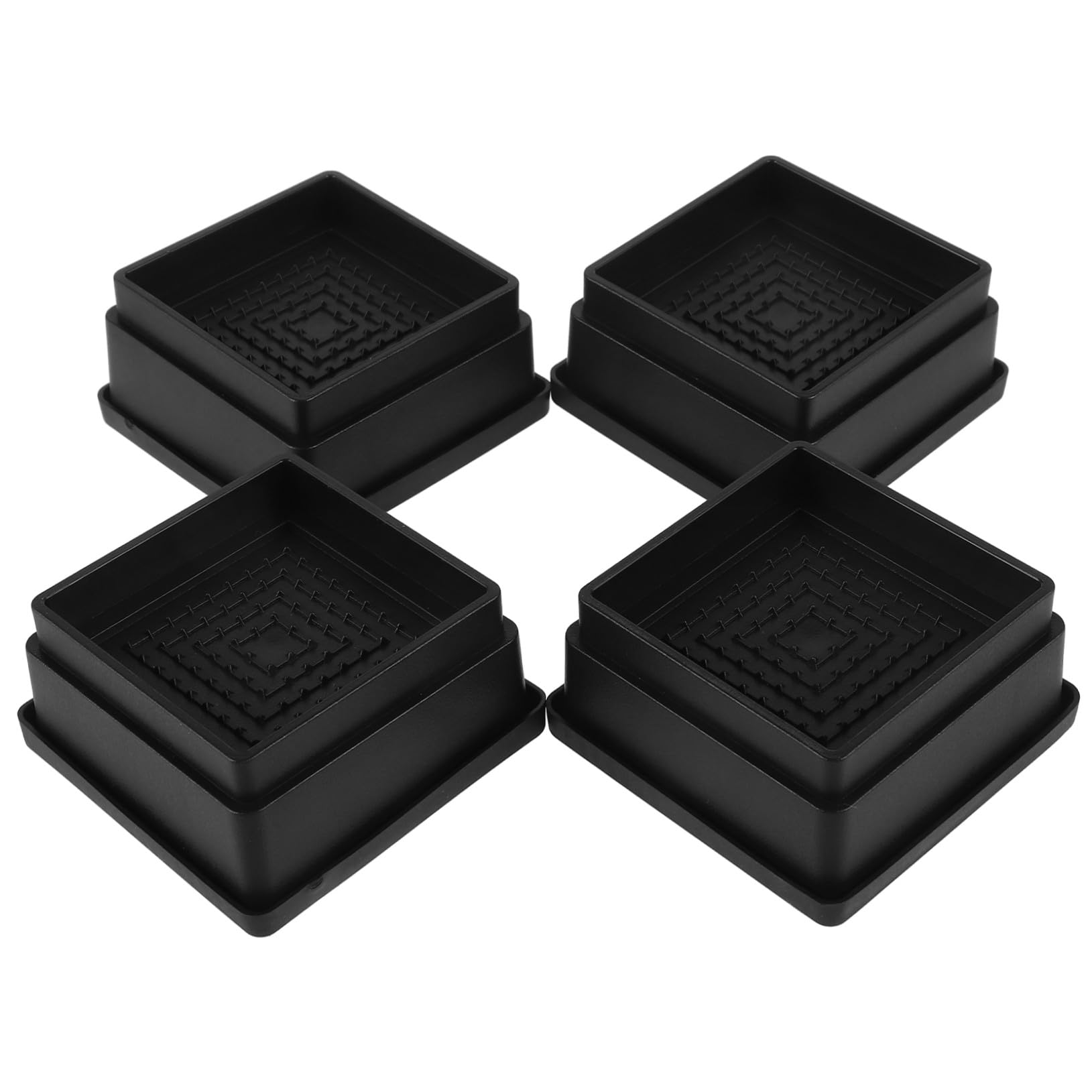 Rehausseurs de pieds de canapé et lit en caoutchouc noir POPETPOP x4