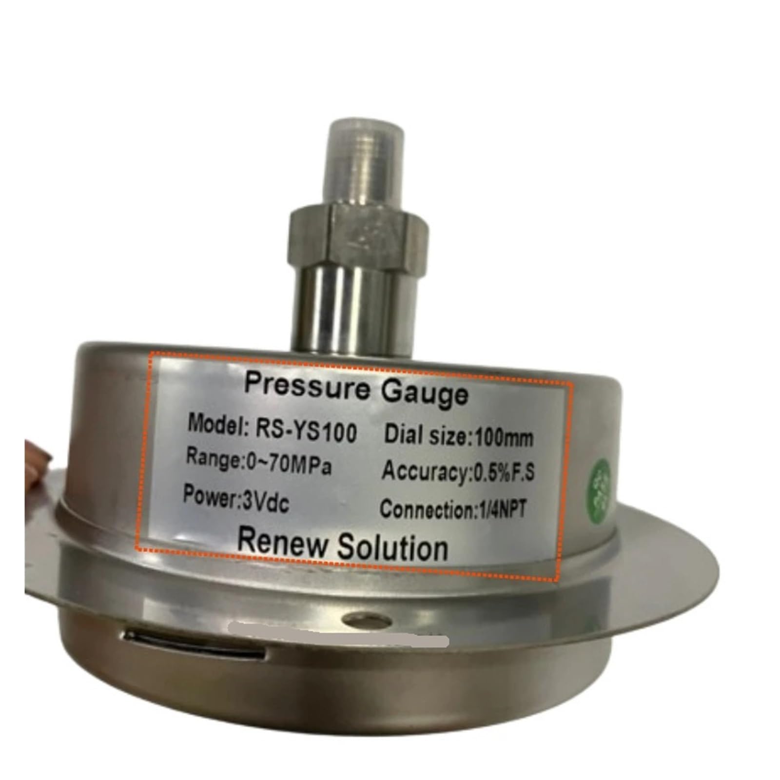 digital Manometer hydraulik 0-1000bar Hydraulisches Vakuum-Digitaldruckmessgerät Axial G 1/4 Stecker Öl Luft Wasser Druckmessgerät 4'' Manometer(0-60Mpa)