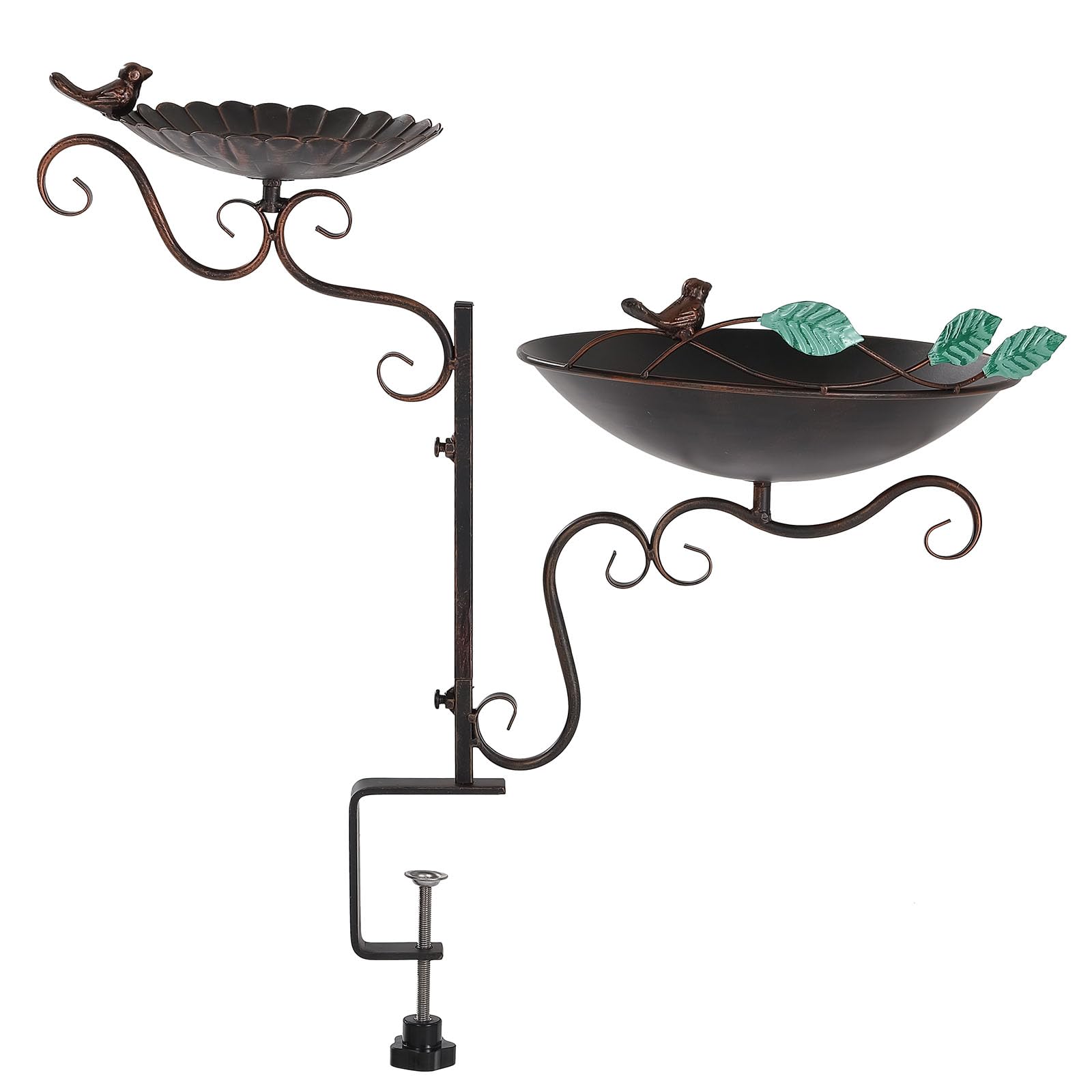 Jemeni 2-in-1 Deck Mounted Bird Bath and Feeder