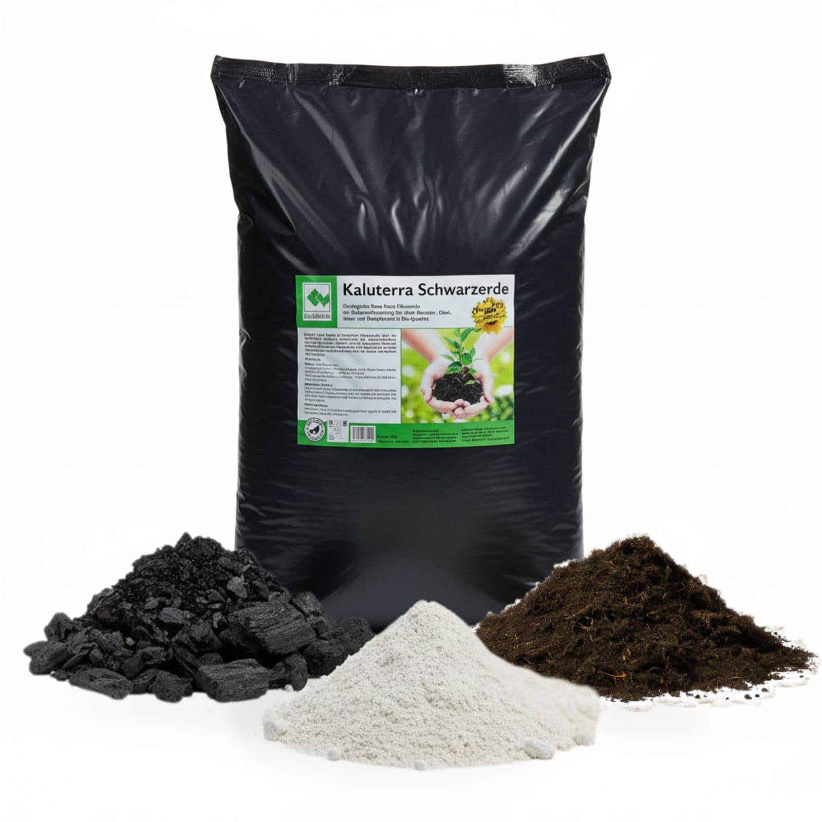 CarboVerte Kaluterra Schwarzerde Terra Preta, 20 L – Premium Pflanzenkohle Bodenverbesserer, Wasser- & Nährstoffspeicher, Nachhaltig, Für Beet, Hochbeet & Topfpflanzen