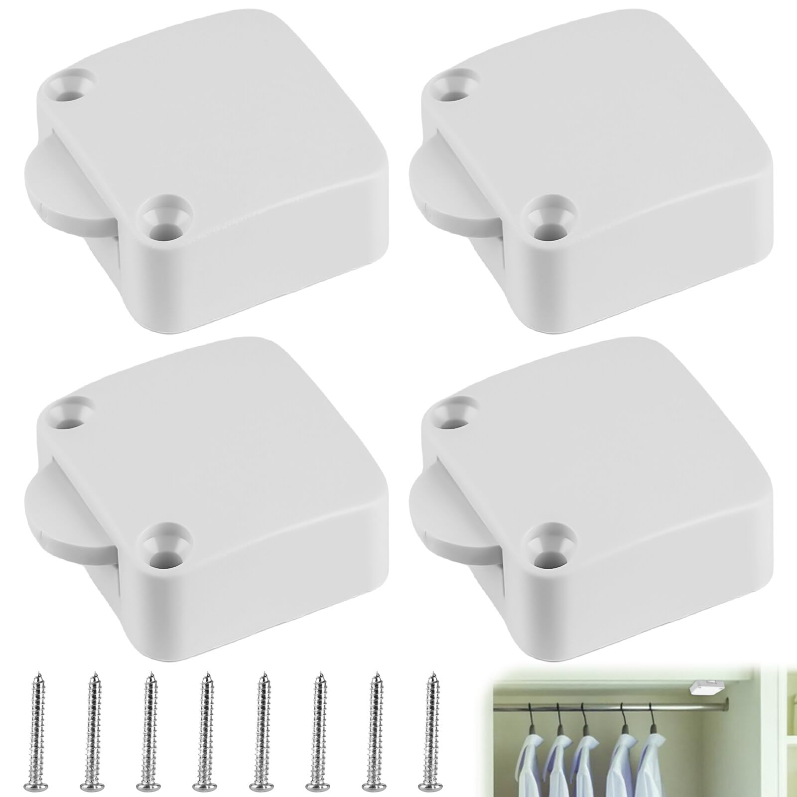 Interruttore a contatto per porta e armadio, 4 pezzi, 2 A, 250 V, interruttore per cucina, bianco