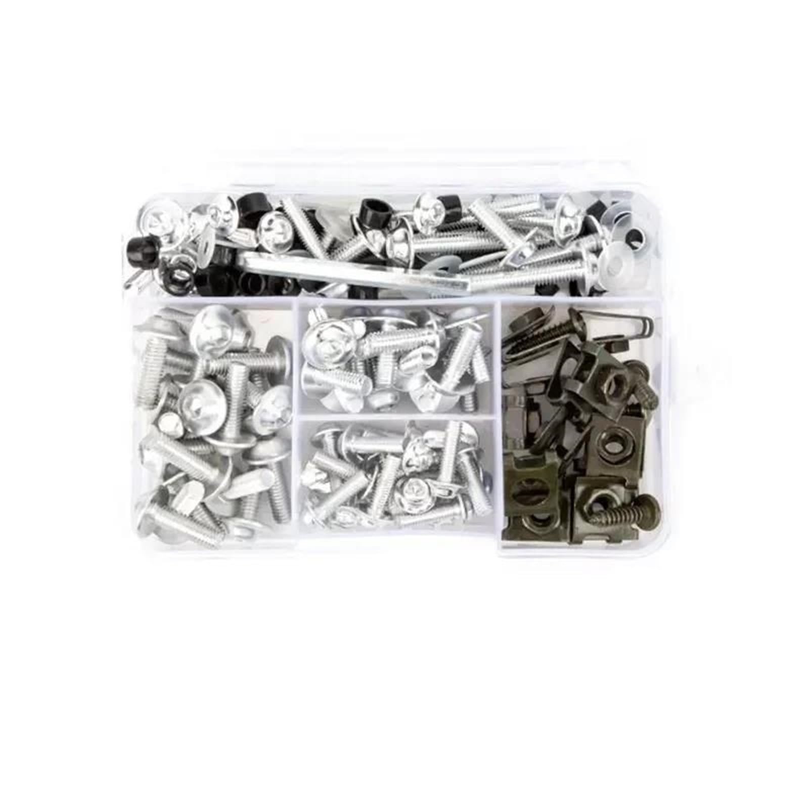 ZWBHNB Motorcycle Bolts Screw For K&awasaki Z750 Z900 Z1000 Z800 For Versys 650 Er6n For Ninja 400 300 Z1000sx 177pcs Fairing Bolts Kit(Silver)