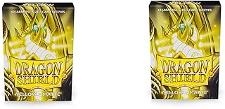 2 Packs Dragon Shield Matte Mini Japanese Yellow 60 ct Card Sleeves Value Bundle! â€¦