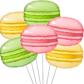 6Pcs Pink Green Yellow Pastel Macaron Balloons, Candyland Balloons for Girl Birthday, Candyland Decorations, One Two Sweet Birthday Decoration,Floral Tea Party,Candy Christmas Party