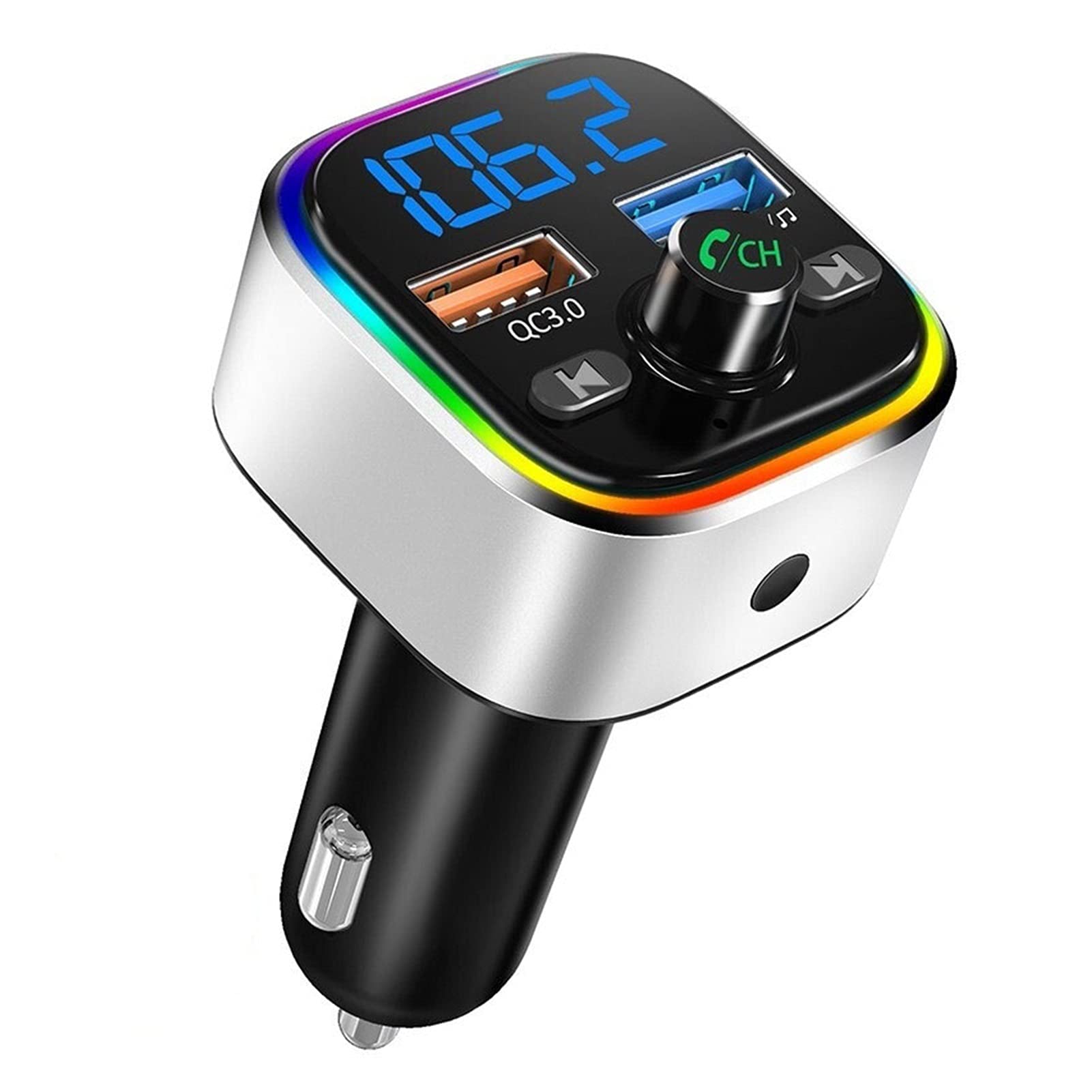Adattatore Audio Bluetooth. T32 RGB. Auto FM. Trasmettitore Bluetooth 5.0 Vivavoce Wireless MP3. Adattatore Radio Player. QC3.0. Doppio USB Carica Veloce Auto FM. Modulatore