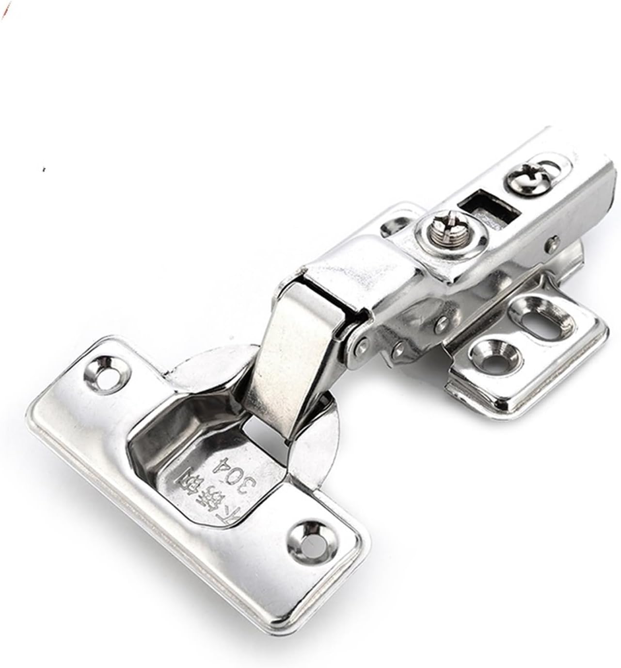 Hinge Stainless Steel Door Hydraulic Hinges Damper Buffer Soft Close for Cabinet Cupboard Furniture Hardware 1Pcs(Half Overlay)
