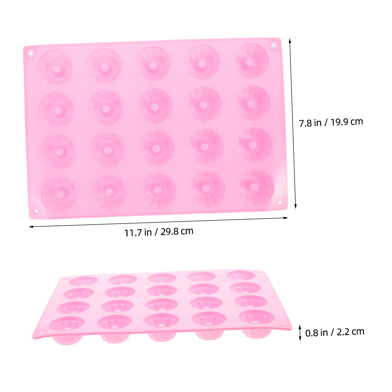 Cabilock 20pièces Moule à Gâteau Silicone à Cavités Outil De Pâtisserie Pratique Pour Cupcakes Mousse Et Plus Rose