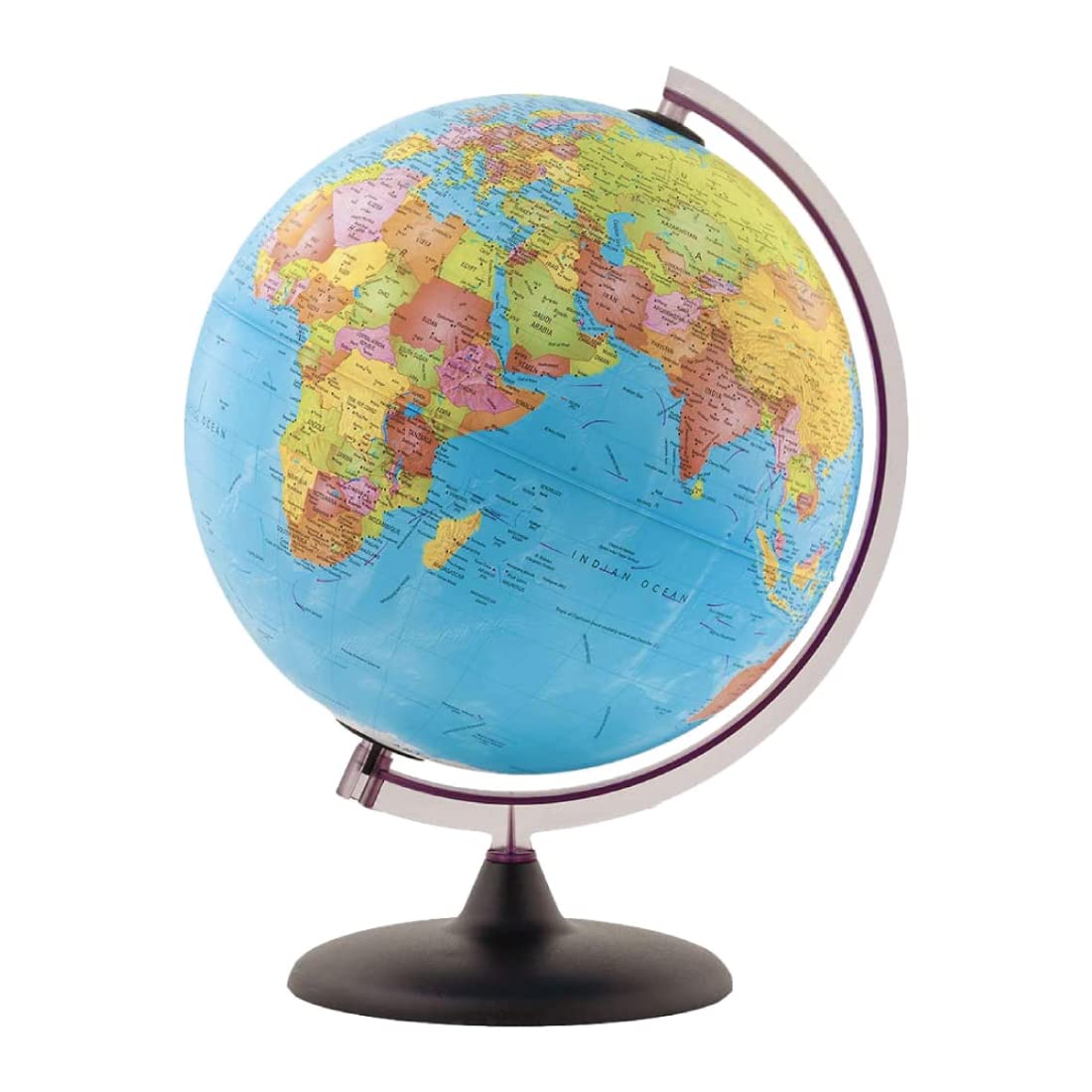Waypoint Geographic 10" Little Adventurer World Globe for Kids, Political Blue Ocean Style Globe with Stand, Up-to-Date Cartography, Perfect for Desk, Classroom, and Office Decor