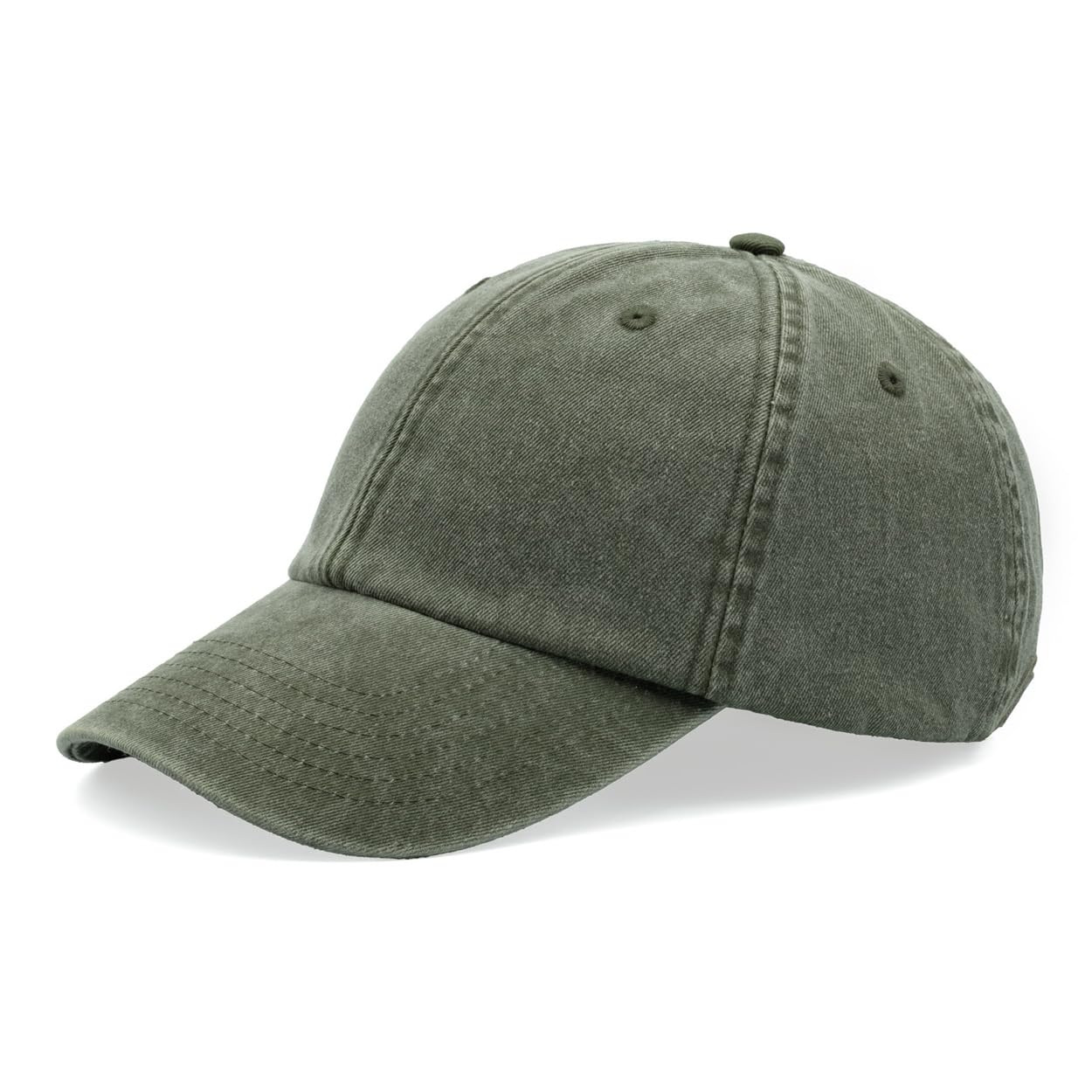 Mens Womens Baseball Cap Vintage Washed Unisex Dad Hat Adjustable Low Profile Distressed Olive