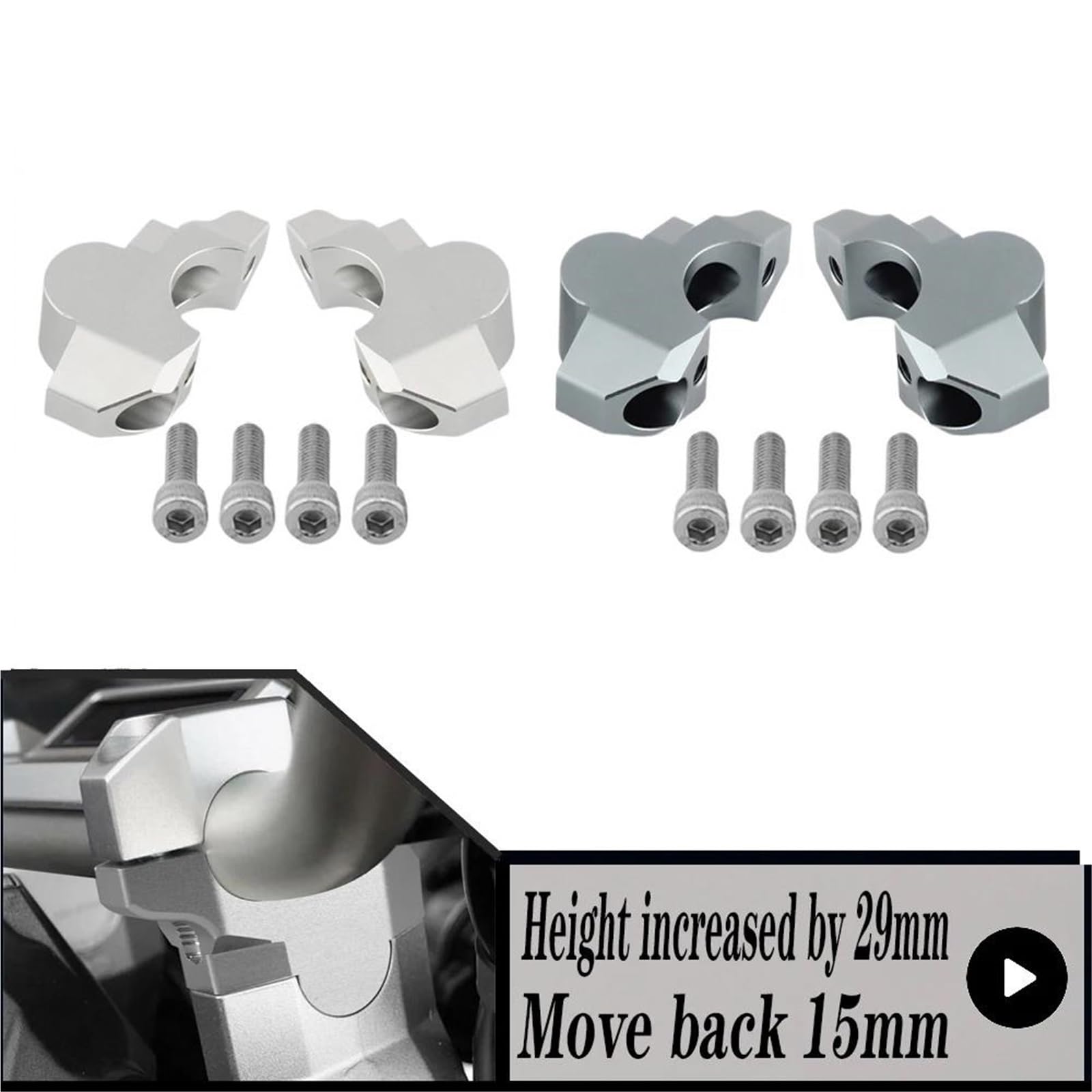Abrazadera Elevadora para ADV350 para ADV 350 2022 2023 2024 Barra Mango Extensible Aumento 29MM Retroceso 15MM(Type B)