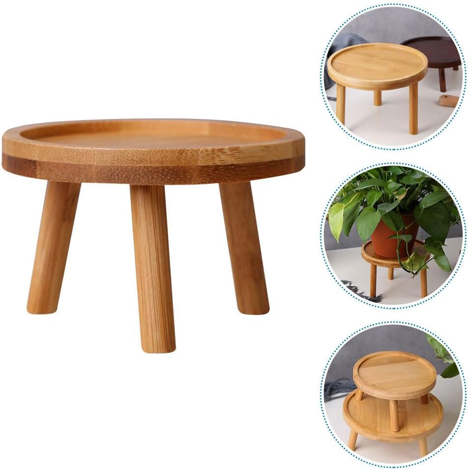 balacoo Solid Wood Plant Stand Indoor Vase Holder Lightweight Stackable Flowerpot Display Stool 8.46X4.72X4.72In for Succulents Small Plants Home Decor