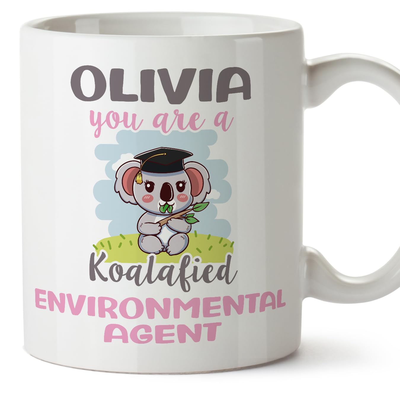 MUGFFINS Personalised Mug for Environmental Agent Woman - in English - Custom Koalafied - Funny Custom Gift for Colleagues - Ceramic 11oz Mug — image 1