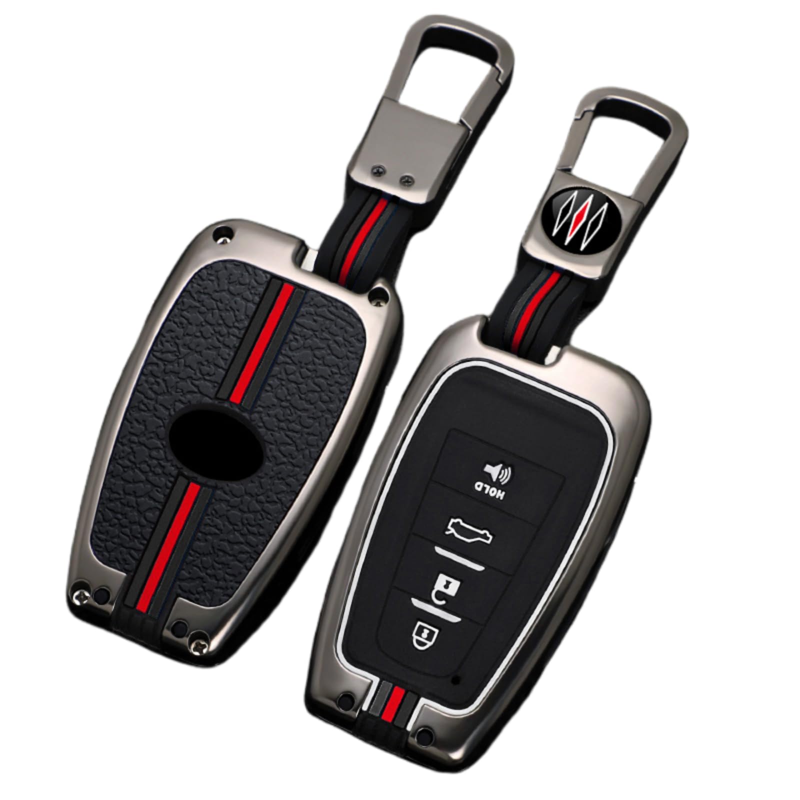 Happyit Matt Color Zinc Alloy Car Key Cover Cases For Toyota Camry Rav4 Avalon C-Hr Prius Corolla Gt86 360° Waterproof Protection (, 4 Buttons)