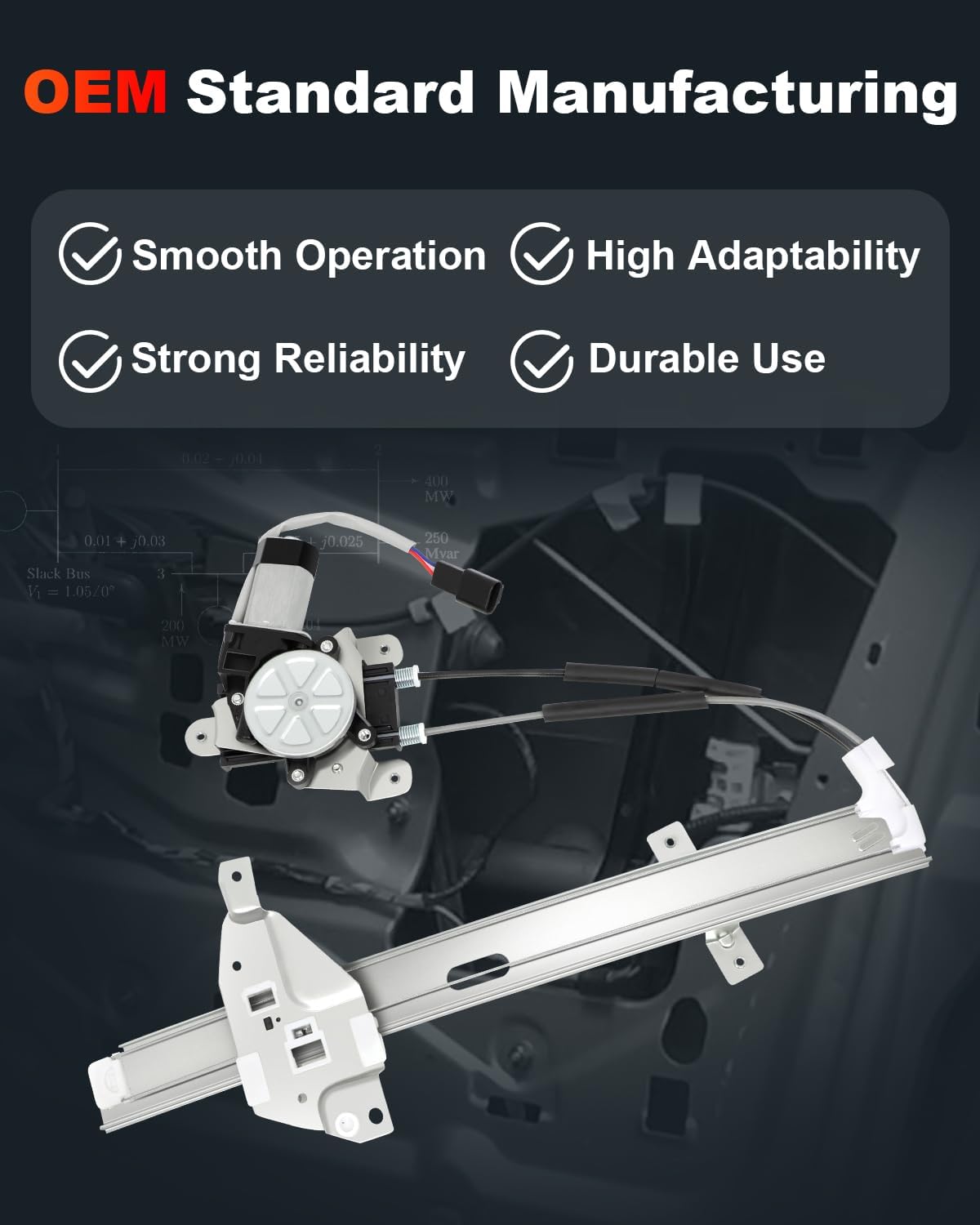 Power Window Regulator with Motor Assembly Front Left Drivers Side Replacement Replacement fit for 1997-2005 for Buick Century 1997-2004 for Buick Regal 1998-2002 for Oldsmobile Intrigue 10315144