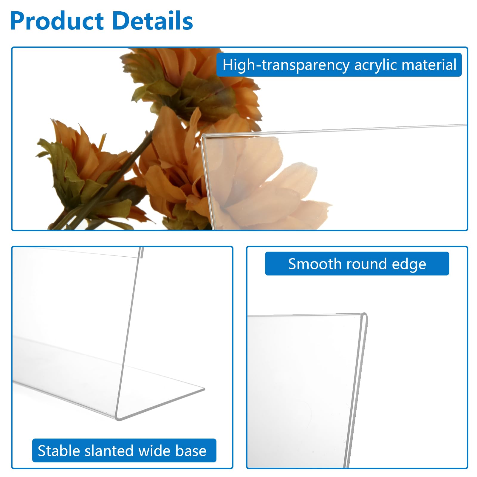 JMIATRY 8 pezzi Espositore A5, Porta Menu Da Tavolo A5, Portacartelli in Acrilico A5 per Cartelli, Brochure, Volantini