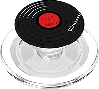 Vista 1 de Álbum de vinilo retro LP Art diseño rojo PopSockets MagSafe PopGrip para iPhone