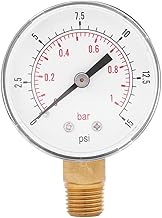 Mini Low Pressure Pressure Gauge BSPT Pressure Gauge for Fuel, Air, Oil or Water 0-15 psi / 0-1bar
