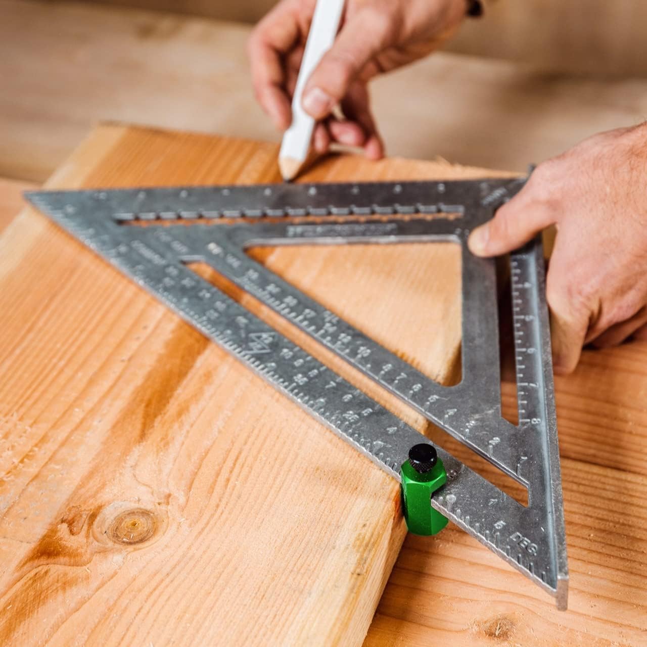 Tall Stair Gauges for Layout Framing Square Attachment Rip Guide Speed Square Jigs Made in USA (Green)