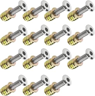 DEEGAAMART Zinc Alloy Threaded Wood Inserts Hex Socket Drive Nuts & Bolt Fasteners for Furniture, Wood Plugs, and Screw Ho... Price In India