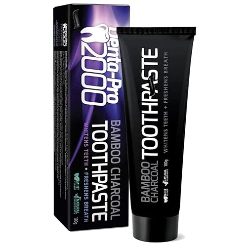 Pasta de dientes blanqueadora de dientes con carbón de bambú activado DentaPro con sabor a menta