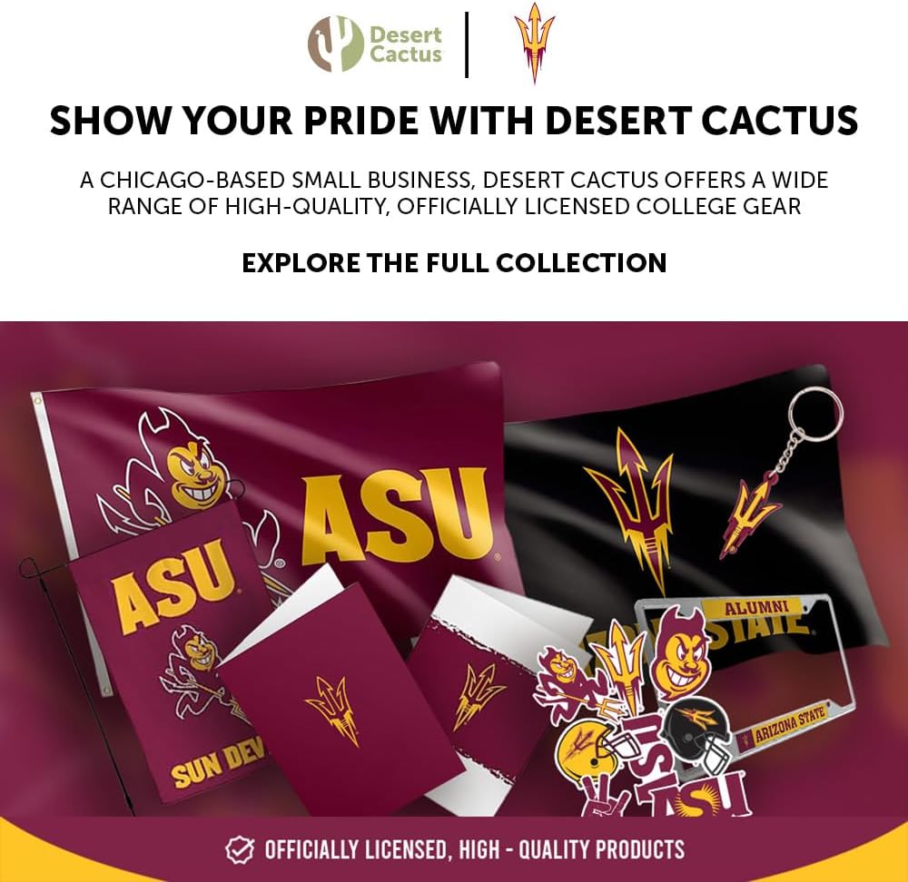 Desert Cactus Arizona State University Car Accessories Sun Devils Metal License Plate Frame and Tag Holder for Front or Rear of Car (Grandparent)