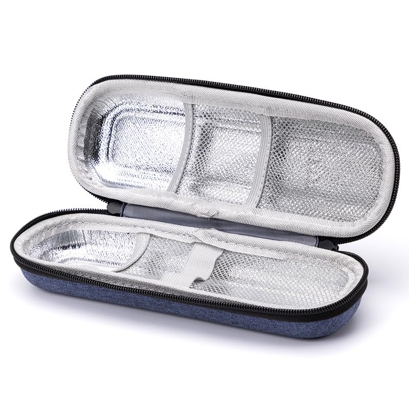 Estojo de viagem para caneta térmica de insulina com bolsas de gelo aprovadas, bolsa térmica de medicamentos para diabéticos para canetas de insulina e armazenamento de suprimentos para diabéticos