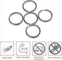 Vista 4 de TI-EDC Llavero de titanio dividido plano (paquete de 5) 0.984in