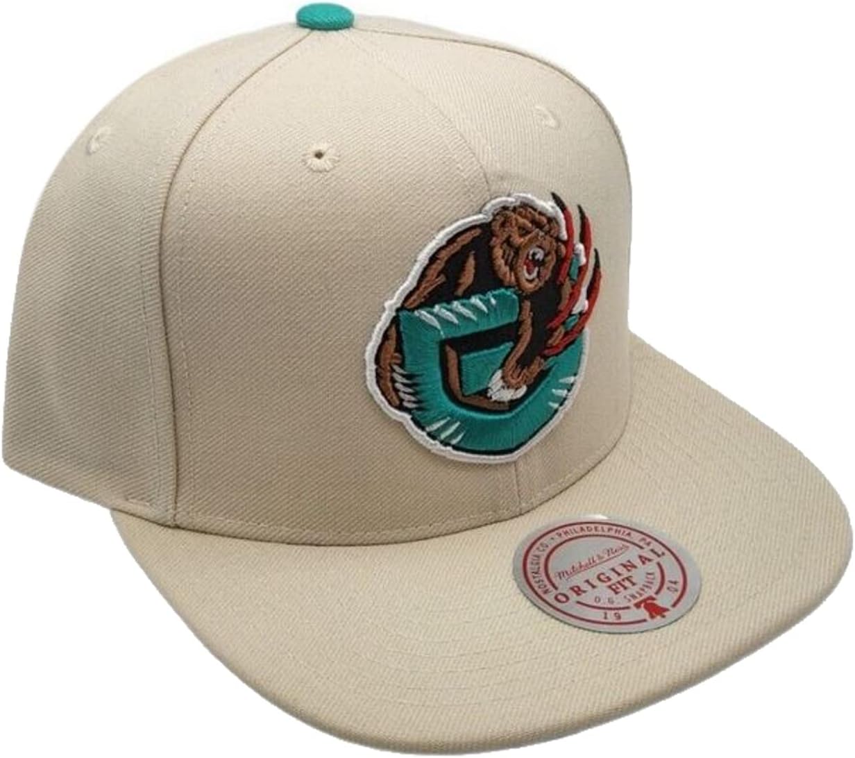 Mitchell & Ness Vancouver Grizzlies Memphis Snapback Adjustable Hat Cap - Cream