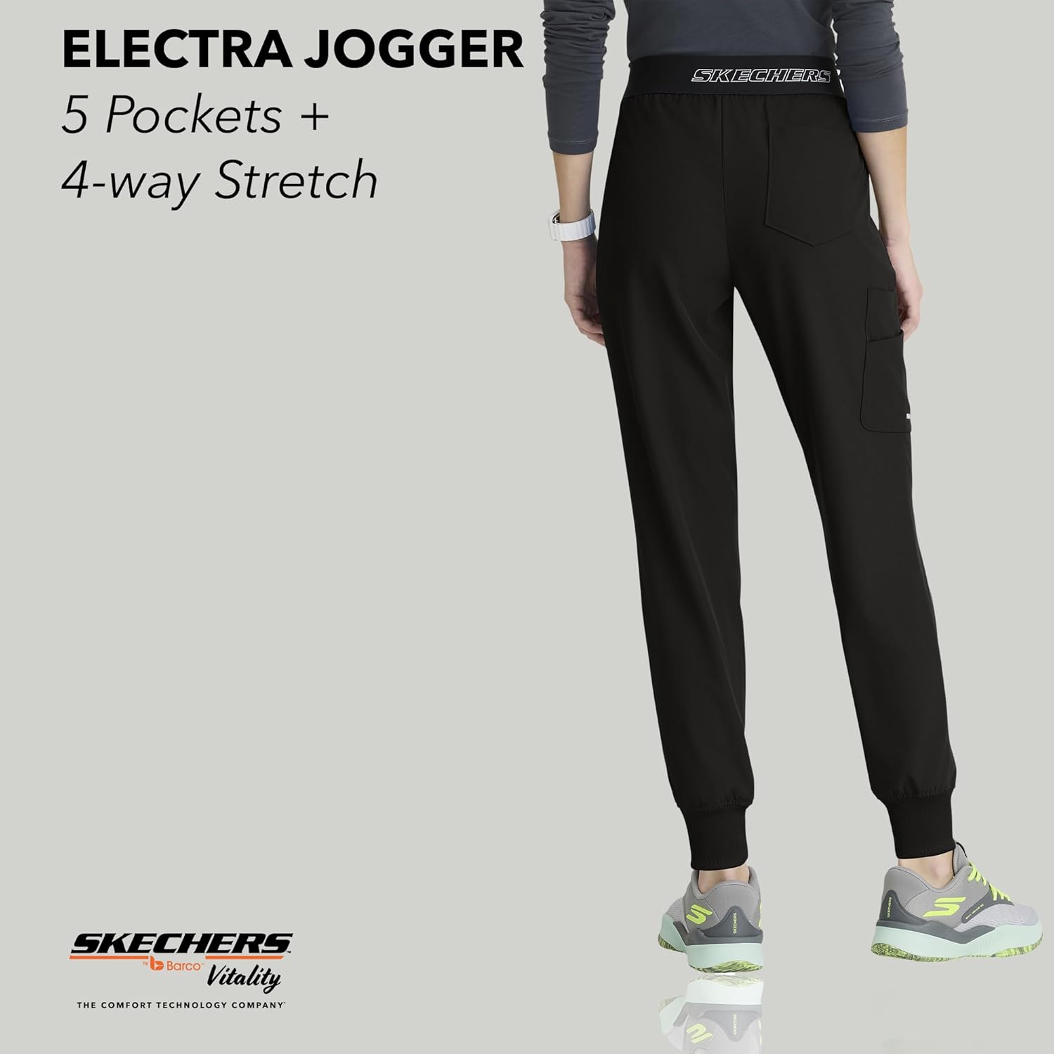 BARCO Skechers Vitality Electra Classic Fit Scrub Jogger for Women – Mid-Rise, 5-Pocket Pant with 4-Way Stretch - Image 4