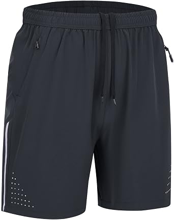 WENRONSTA Mens Athletic Workout Gym Shorts Quick Dry Lightweight Active Tennis Shorts 7" Running Sports Shorts