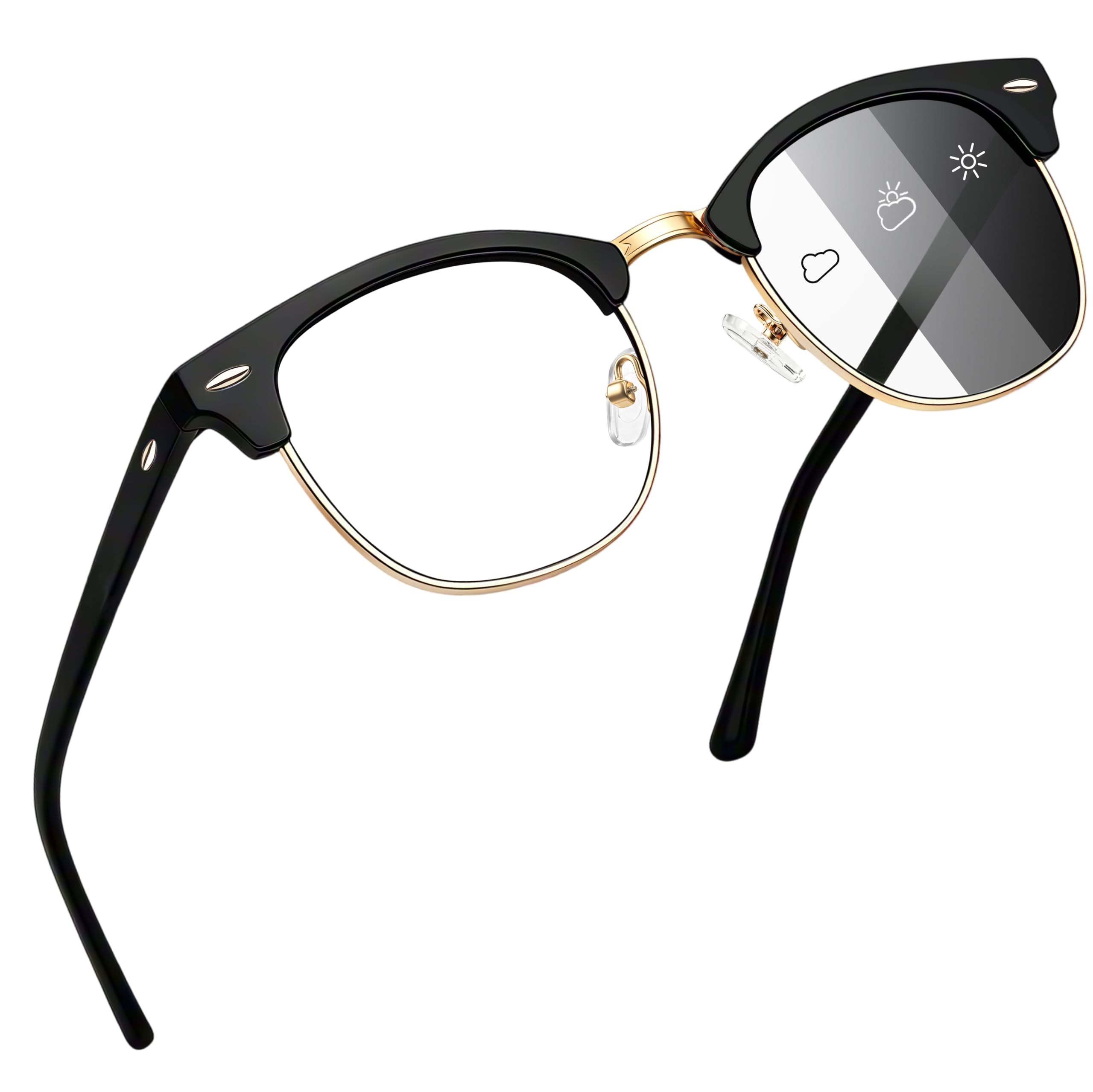 Joopin Half Frame Sunglasses UV Protection Vintage Browline Sun Glasses