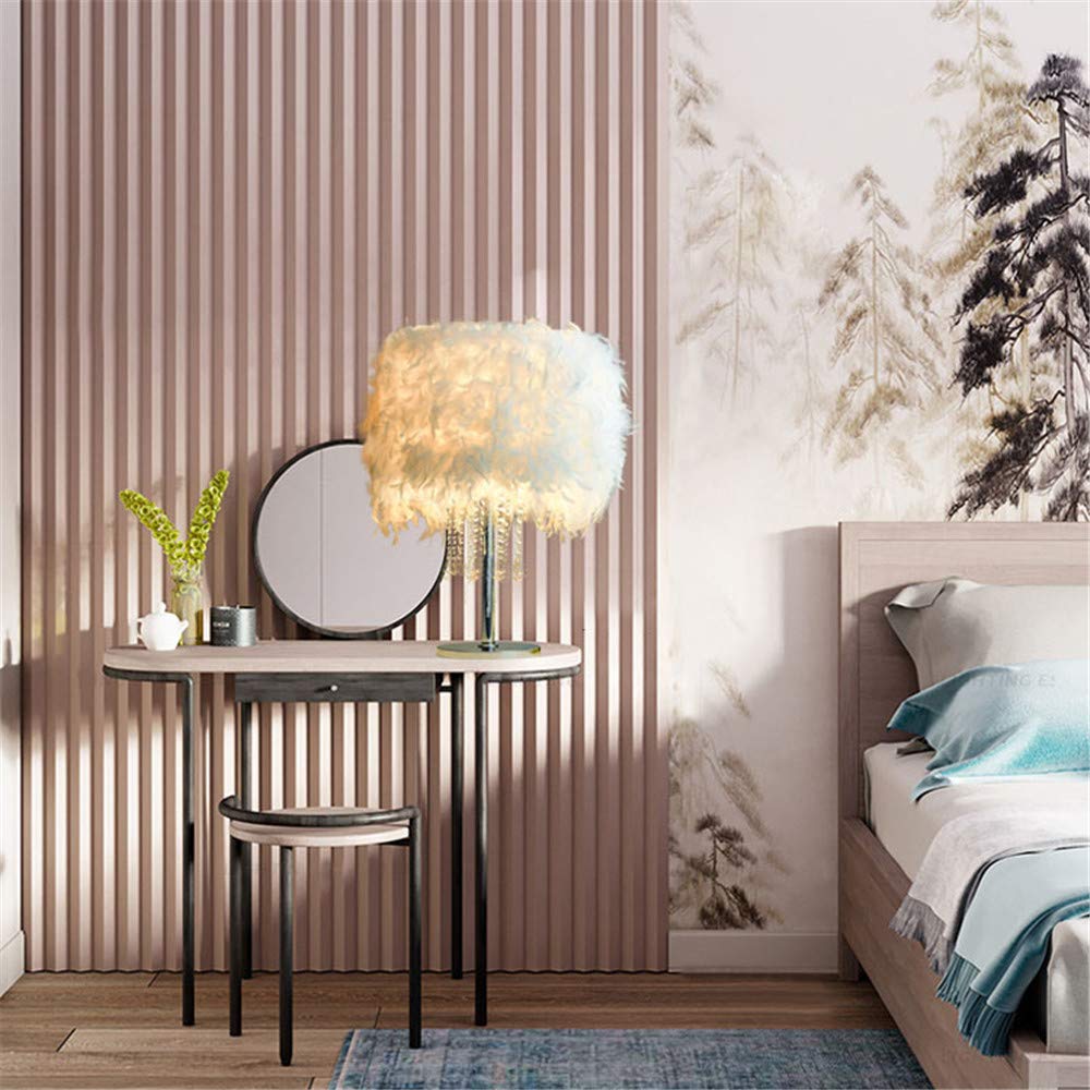 Amazon.co.jp: BAYCHEER クリエイティブフェザードラム テーブルランプ