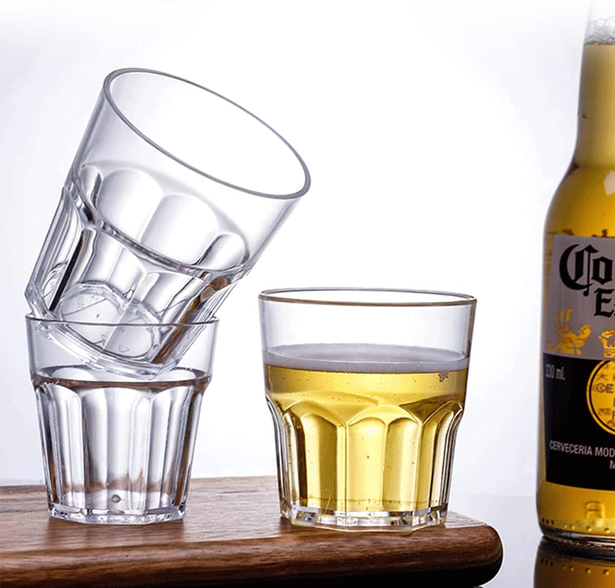 8 Pcs Plastic Tumblers Reusable Cups, 8.5oz Plastic Drinking Glasses, Unbreakable Glass Drinkware Set, Clear Water Tumbler for Kitchen Picnic Party Juice Cocktail Whiskey, BPA Free (Clear) - Image 8